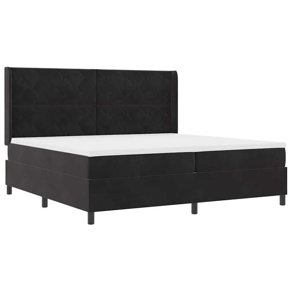 vidaXL Boxspringbett mit Matratze Schwarz 200 x 200 cm Samt