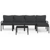 vidaXL 6-tlg. Garten-Lounge-Set mit Grauen Kissen Stahl