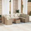 vidaXL Gartensofa-set mit Kissen 10 pcs Beige Poly-Rattan