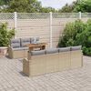vidaXL Garten-Sofa-Set mit Speicher 8 pcs Beige Poly Rattan