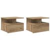 vidaXL Schwebender Nachttisch 2 pcs Artisan-Eiche 40 x 31 x 28 cm