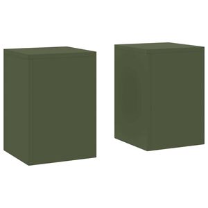 vidaXL Pflanzenständer 2 pcs Olivgrün 24 x 24 x 35 cm Stahl