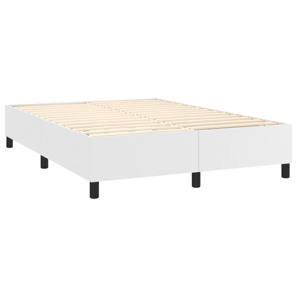 vidaXL Boxspringbettgestell Wei&szlig; 140x190 cm Kunstleder