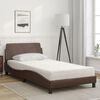 vidaXL Bett mit Matratze "Dover" Braun 100x200 cm Kunstleder