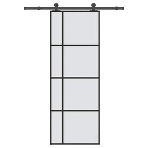vidaXL Schiebet&uuml;r mit Beschlag 76x205 cm ESG-Glas & Aluminium
