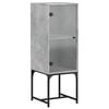 vidaXL Beistellschrank mit Glast&uuml;r Betongrau 35x37x100 cm