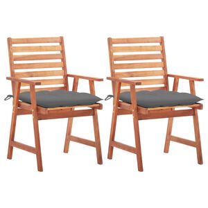 vidaXL Garten-Essst&uuml;hle 2 Stk. mit Kissen Massivholz Akazie