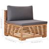 vidaXL 9-tlg. Garten-Lounge-Set mit Dunkelgrauen Kissen Teakholz