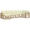 vidaXL Outdoor-Sofagarnitur mit Kissen 7 pcs Wei&szlig; und Creme Polyester