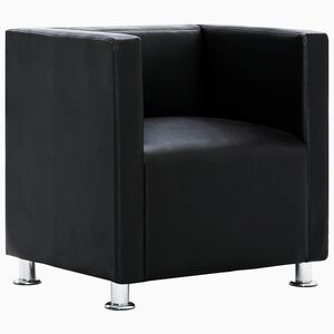 vidaXL W&uuml;rfel-Sessel Schwarz Kunstleder