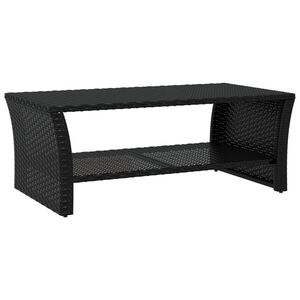 vidaXL Couchtisch Schwarz 100x50x40 cm Poly Rattan