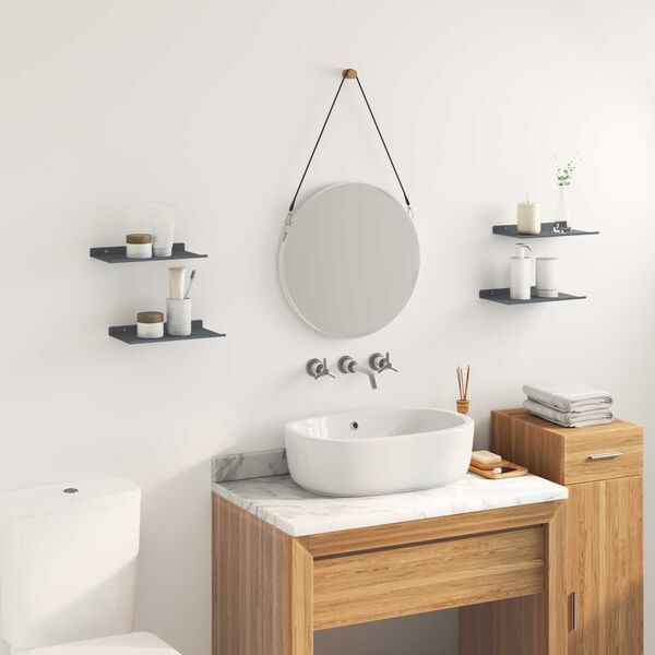 vidaXL Schwebendes Regal 4 pcs Anthrazit 30 x 18 x 2,5 cm Stahl