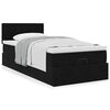 vidaXL Ottoman-Bett mit Matratze Schwarz 90x200 cm Samt