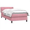 vidaXL Boxspringbett mit Matratze Rosa 90x210 cm Samt