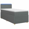 vidaXL Boxspringbett mit Matratze Dunkelgrau 90 x 200 cm Stoff
