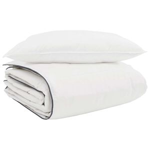 vidaXL Winterbettdecke mit Kissen 2 pcs Wei&szlig; Daunenfeder