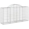 vidaXL Gabione mit Hochbogen 200x50x100/120 cm Verzinktes Eisen