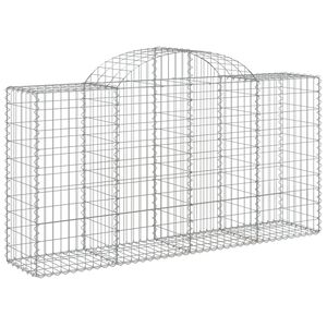 vidaXL Gabione mit Hochbogen 200x50x100/120 cm Verzinktes Eisen