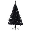 vidaXL K&uuml;nstlicher vorbeleuchteter Weihnachtsbaum Schwarz 120 cm PVC