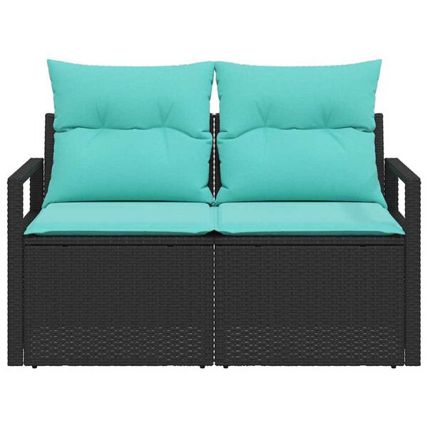 vidaXL Garten-Sofa mit Kissen 120 x 62 x 69 cm Poly-Rattan