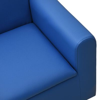 vidaXL 2-Sitzer-Kindersofa Blau Kunstleder