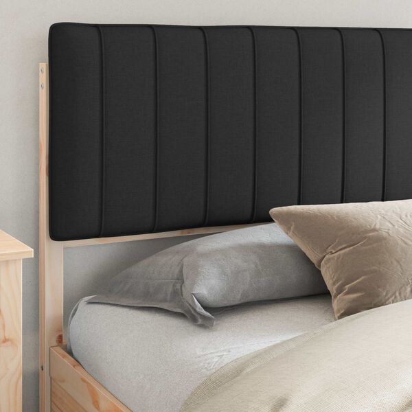 vidaXL Bettgestell mit gepolstertem Kopfteil Schwarz 200 x 200 cm