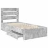 vidaXL Bettrahmen Beton Grau und Silber 70 x 190 cm Holzwerkstoff