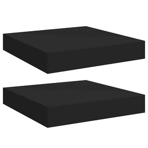 vidaXL Schweberegale 2 Stk. Schwarz 23x23,5x3,8 cm MDF