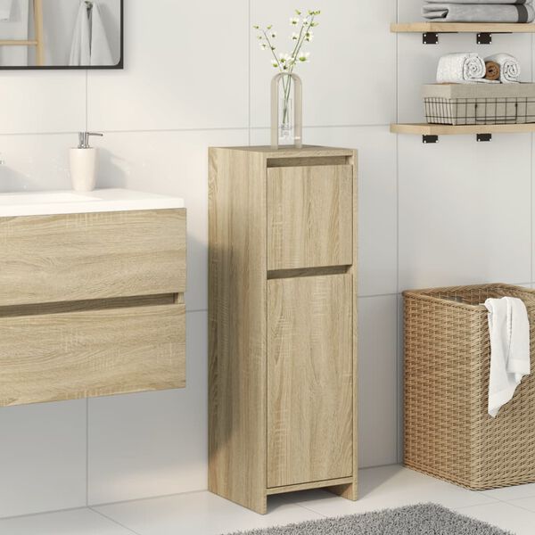 vidaXL Badezimmerschrank Sonoma-Eiche 30x30x95 cm Holzwerkstoff