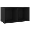 vidaXL Schallplatten-Aufbewahrungsbox Schwarz 71x34x36cm Holzwerkstoff