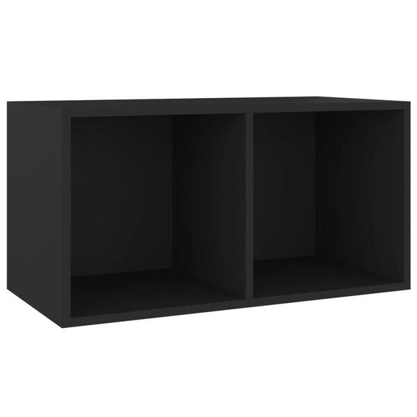 vidaXL Schallplatten-Aufbewahrungsbox Schwarz 71x34x36cm Holzwerkstoff