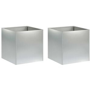 vidaXL Garten-Pflanzgef&auml;&szlig; 2 Stk. Silber 45 x 45 x 45 cm