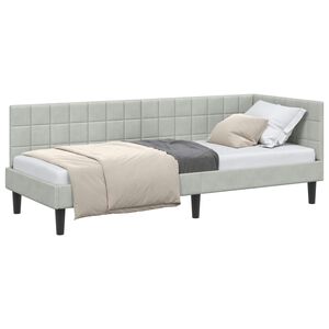 vidaXL Eckbettgestell Hellgrau 80 x 200 cm Samt