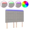 vidaXL LED Kopfteil Hellgrau 144x5x118/128 cm Stoff