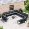 vidaXL Gartensofa-set mit Kissen 14 pcs Schwarz Stahl