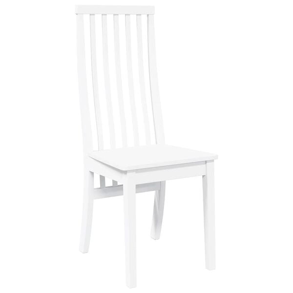 vidaXL Esszimmerstühle 2 Stk. Weiß Massivholz Gummibaum