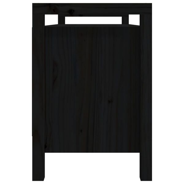 vidaXL Flurbank Schwarz 110x40x60 cm Massivholz Kiefer