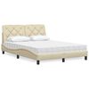 vidaXL Bett mit Matratze Creme 140x190 cm Stoff