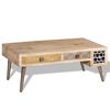 vidaXL Couchtisch mit Schubladen Massivholz Mango 105x55x41 cm