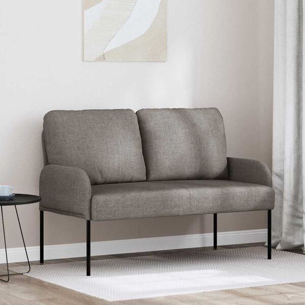 vidaXL Sofas mit Kissen 110cm Taupe Sperrholz