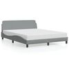 vidaXL Bettgestell "Dover" Hellgrau 152x203 cm Stoff