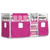 vidaXL Etagenbett mit Vorh&auml;ngen Rosa 75x190 cm Massivholz Kiefer