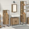 vidaXL Badezimmerm&ouml;bel Set mit Regal 4 pcs Braun 33 x 33 x 185.5 cm