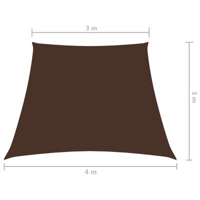 vidaXL Sonnensegel Oxford-Gewebe Trapezform 3/4x3 m Braun