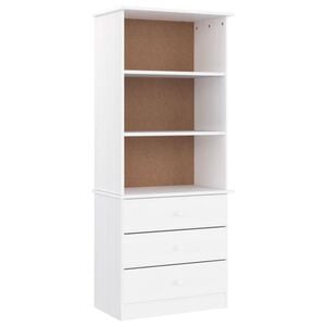 vidaXL B&uuml;cherregal mit Schubladen ALTA Wei&szlig; 60x35x142 cm Kiefernholz