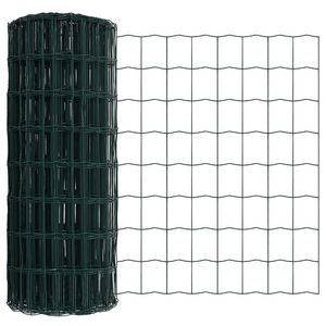 vidaXL Eurozaun Gr&uuml;n 0,6 x 50 m PVC-beschichtetes Eisen