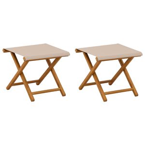 vidaXL Liegestuhl 2 pcs Massives Eukalyptus Holz Beige