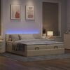 vidaXL Ottoman-Bett mit Matratzen & LEDs Creme 200x200 cm Stoff