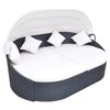 vidaXL Outdoor-Loungebett mit Dach Poly Rattan Schwarz