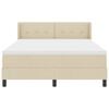 vidaXL Boxspringbett mit Matratze Creme 190 x 140 cm Polyester